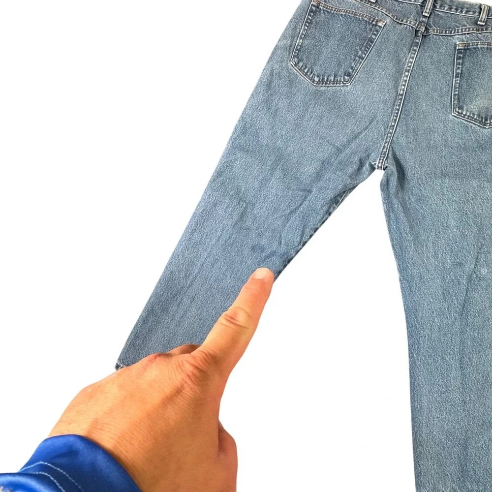 VTG Y2K Rustler by Wrangler Mens‎ 42x29 Jeans Light Wash Workwear Denim